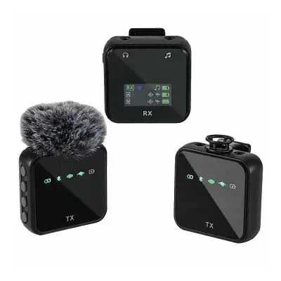 M32S Wireless Dual Lavalier Microphone with Display Screen, Outdoor Noise Reduction Bluetooth Accompaniment